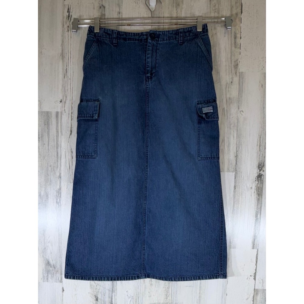 Tommy Hilfiger Denim Cargo Midi Skirt 6 Vintage Y2K Utility Long Skirt 2003 READ